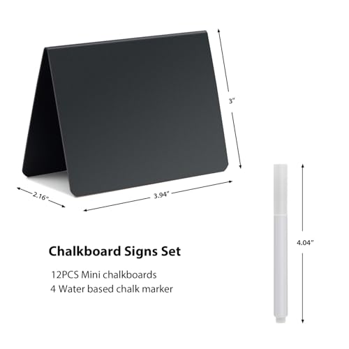 Mini Chalkboard Signs 12 Pack 4x3 Inches Food Labels for Events & Food Display