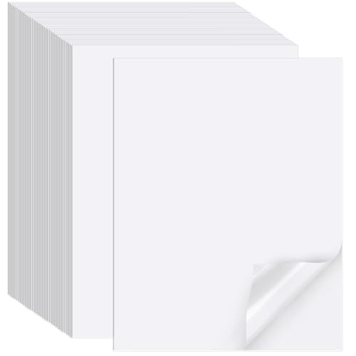 Printable Sticker Paper for Inkjet Printer, 300 Sheets 8.5" x11'' Matte Sticker Printer Paper Full Sheet Labels for Laser/Inkjet Printers, Letter Size