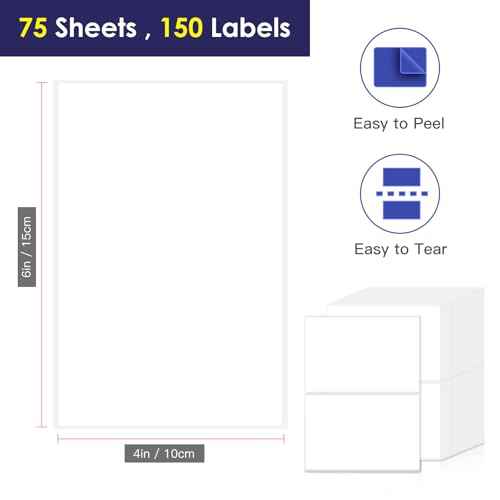 L LIKED 4"x6" Blank Removable Labels for Storage Bins, No Residue Handwritten Stickers for Boxes and Cases (150 Labels)