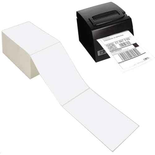 9527 Product 4 x 6 Thermal Labels - Pack of 100 Fanfold Labels for Direct Thermal Printer, White Perforated Shipping Label,100 Label per Stack,1 Stack