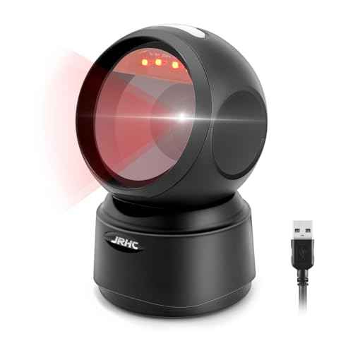 1D 2D Desktop Barcode Scanner, Omnidirectional Automatic Sensing Platform Scanner, Hands-Free USB Wired Image Sensing QR Barcode Reader