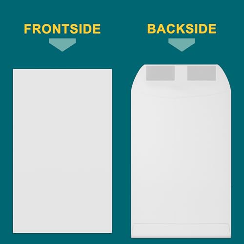 Bulk 6x9 Catalog Envelopes with Gummed Seal - 500 Bright White Heavyweight Mailing Envelopes