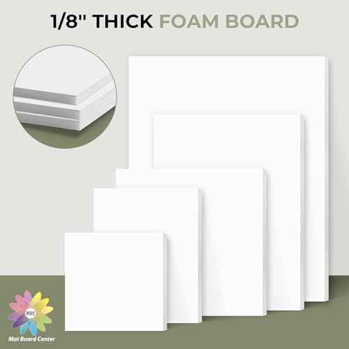 Mat Board Center, 12 Pack 11x17 White Foam Boards, Acid Free Foam Core Board, 1/8 inch Thick