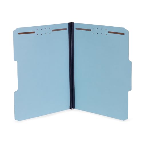 Blue Summit Pressboard File Folders, 1 Inch Expansion Pressboard Folders Letter Size, Light Blue ? 25 Pack