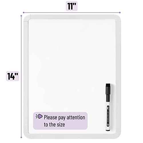 Mr. Pen- Dry Erase Board, 14¡± x 11¡± with a Black Dry Erase Marker, Small Mini White Board for Students, White Frame, Includes Double Sided Tapes