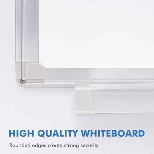 Double Sided White Board Dry Erase, 30 x 20 inch Magnetic Dry Erase Board Whiteboard for Wall, Aluminum Frame Wall-Mounted or Hanging Whiteboard Marker Board Writing Board