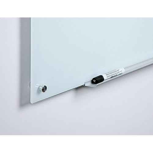 Audio-Visual Direct Magnetic White Glass Dry-Erase Board Set - 2' x 1.5' - Includes Magnets, Hardware & Marker Tray