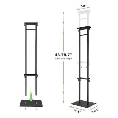 Black Pedestal Poster Sign Stand for Display, Adjustable Height Up to 80 Inchs, Heavy Duty Banner Double Sided Sign Holder for Board & Foam