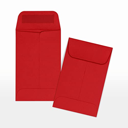 LUXPaper Coin Envelopes Ruby Red 2 1/4 x 3 1/2 Inch 50 Pack