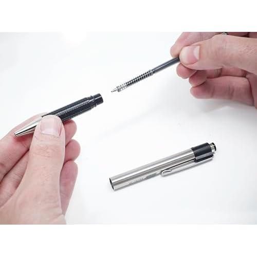 Zebra Pen F-301 Retractable Ballpoint Pen, Stainless Steel Barrel, Fine Point, Black Ink, 18-Pack (27118)