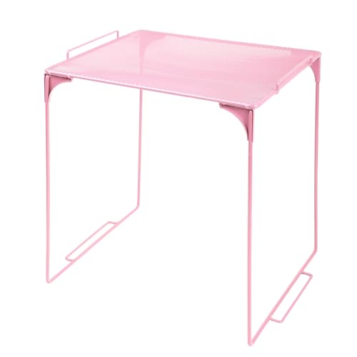 AUECOOME Light Pink Stackable Locker Organizer Shelf for School & Office - 1 Piece