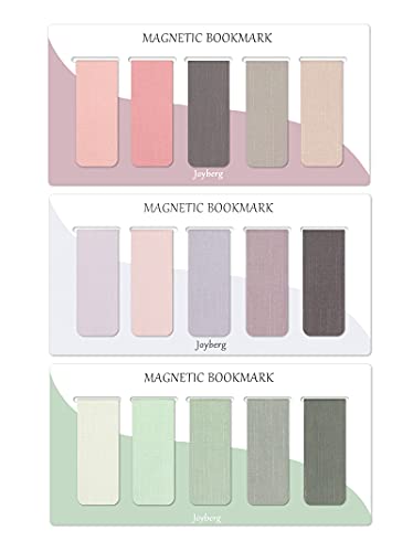 Joyberg 15 Pieces Magnetic Bookmarks Set - Misty, Ocean, Emerald for Reading & Book Lovers