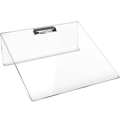 Estune Acrylic Ergonomic Writing Slant Board Transparent Plastic Preschool Slope Board Classroom Tool for Drawing Reading, Art, and Improving Handwriting Legibility