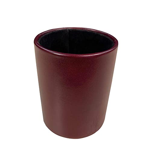 Dacasso Burgundy Leather Round Pencil Cup