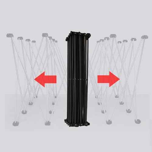 Portable Pop Up Display Stand, Tension Backdrop Booth Frame, Fabric Trade Show Exhibit Display Booth with Zips