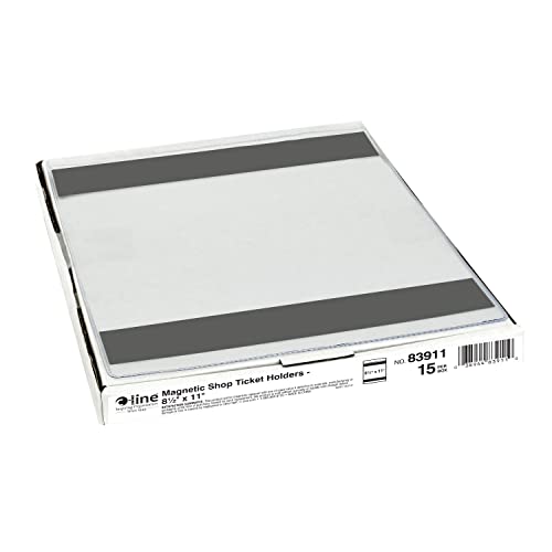 C-Line 83911 Magnetic Shop Ticket Holder, Super Heavy, 15", 8 1/2 x 11 (Box of 15)