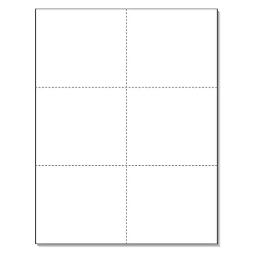 NextDayLabels - Laser Printer Blank Perforated Sheets 6 up per Page, for School Registration, Delivery, Inventory, Response, RSVP Cards, Trip Tickets, 1200 White Sheets