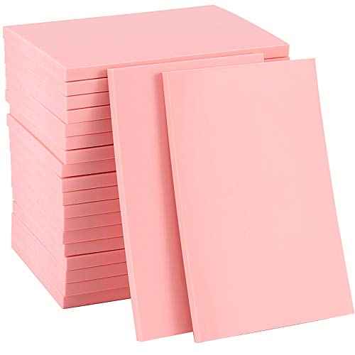 ZOENHOU 20 Pcs 4" x 6" Pink Soft Rubber Carving Blocks, Crafts Rubber Stamping Blanks, Linoleum Blocks for Printmaking