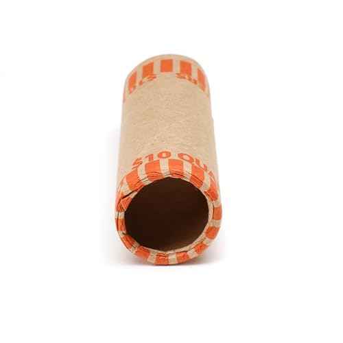 Huron Crimped Quarter Coin Wrapper, $10 Roll Orange (1000 pcs)