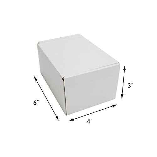 50 Pack 6x4x3 inch Corrugated Box Mailers- White Cardboard Shipping Box Corrugated Box Mailer Shipping Box For Mailer, Moving and Craft