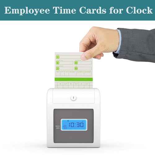 500PCS Time Cards for Employees, 2-Sided, Monthly Time Cards for HN3000, 3 3/8" x 7 3/8", Green