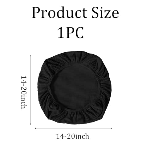 Runseaway Black Stretch Office Chair Cover - Universal Elastic Slipcover for Rotating Chairs