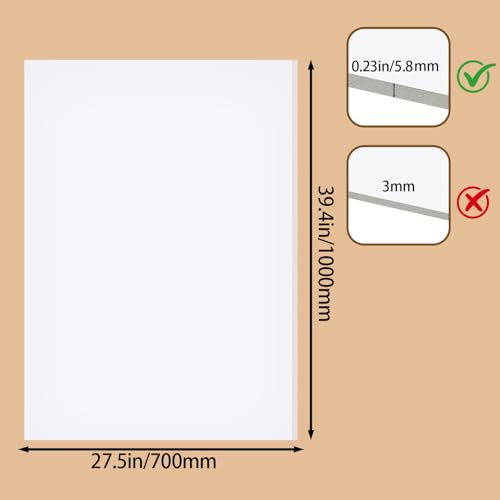 YJview 4 Pack White Foam Board 27.5 x 39.4 Inches - Double-Sided Acid-Free Sign & Display Boards