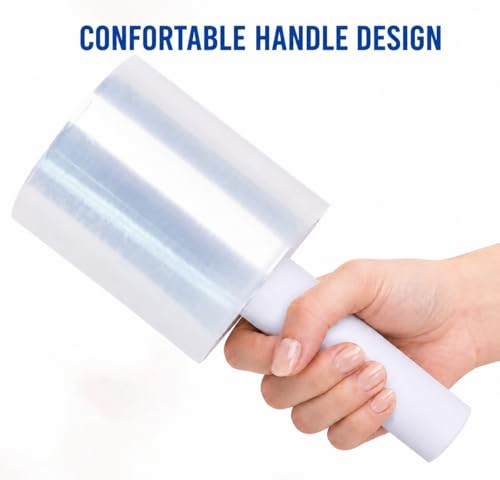 Polysells 2 Pack 5" x 1200ft MIni Roll Stretch Film with Handle, 80