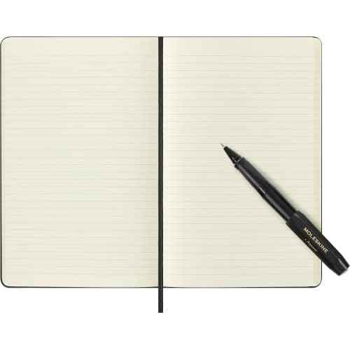 Moleskine Classic Notebook and Kaweco Roller Pen Bundle, Large, Ruled, Black, Hard Cover (5 x 8.25)