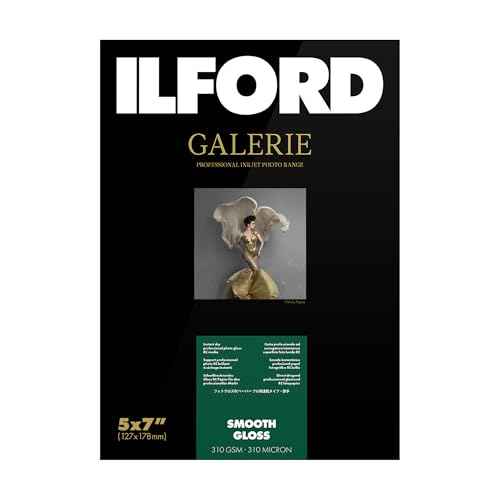 ILFORD Galerie 5x7¡± (100 Sheets) Smooth Gloss Instant Dry Archival Photo Inkjet Paper 12mil / 310gsm for Dye and Pigment Ink Printers, Color and Black and White, Made in Germany