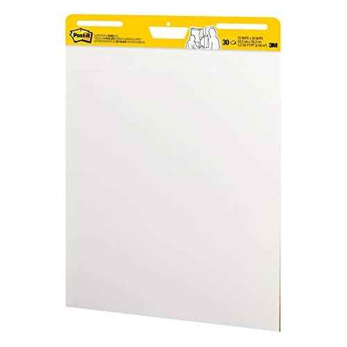 Post-it Super Sticky Easel Pad 25 in x 30 in White 30 Sheets/Pad 2 Pad/Pack Large White Premium Self Stick Flip Chart Paper Super Sticking Power (559)