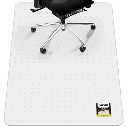 Kuyal Office Chair Mat for Carpet, 32x48 Clear Heavy Duty Computer Chair Mat, Under Desk Protector Carpeted Floors Mat, Easy Chair Movement,Ship Flat