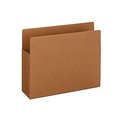 Smead End Tab TUFF¢ç File Pocket, Reinforced Straight-Cut Tab, 5-1/4" Expansion, Tyvek¢ç Gusset, Extra Wide Letter Size, Redrope, 10 per Box (73790)