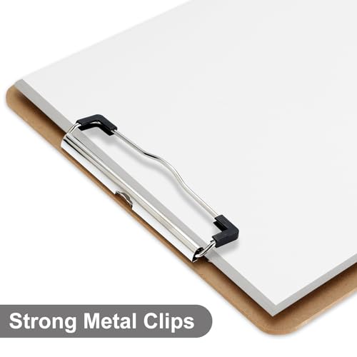Wood Clipboards 40 Pack, Letter Size Hardboard Clip Board 8.5x11 for Classroom, Students, Kid, A4 Standard Size 9" x 12.5" with Low Profile Clip, Office & School Supply