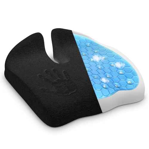 Gel Seat Cushions for Office Chairs Tailbone Pain Relief/Pressure Relief/Sciatica Pain, Memory Foam Breathable Chair Cushions for Back Pain/Butt Pillow Fits Computer Chair/Car/Wheelchair