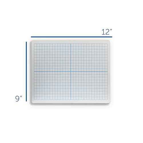 Flipside Products 9" x 12" XY Axis Two-Sided Dry Erase Boards 12 Pack, White Boards, Classroom Pack, Double Sided Lapboard for Class, Reusable for Group Participation, Bulk