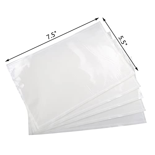 RyhamPaper 100 Pack Clear Self-Adhesive Shipping Envelopes 7.5 x 5.5 inches