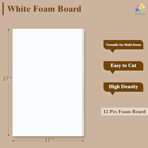 MBC Mat Board Center 12 Pack 11x17 White Foam Boards 1/8 Inch Thick Acid-Free