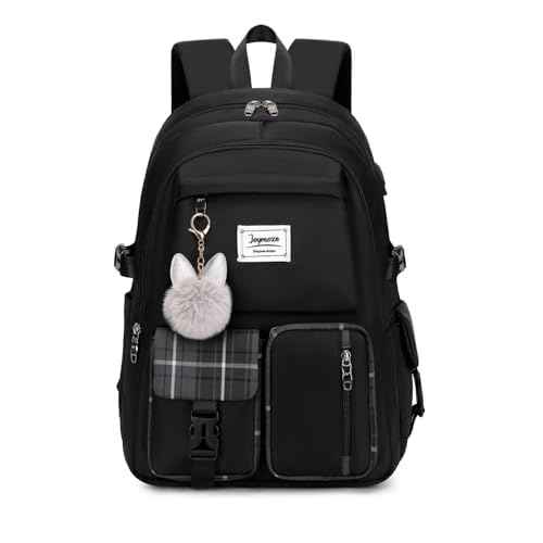 Joymoze Women Fashion Travel Backpack Set Roomy Laptop Rucksack Set Casual Daypack for Girl Black