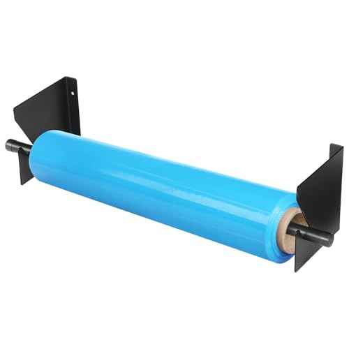 60 Inch Paper Roll Holder Wrapping Paper Wall Mounted Roll Rack Holder Adjustable Reliable Kraft Scroll Dispenser for Vinyl, Kraft, or Other Rolled Materials(Black)
