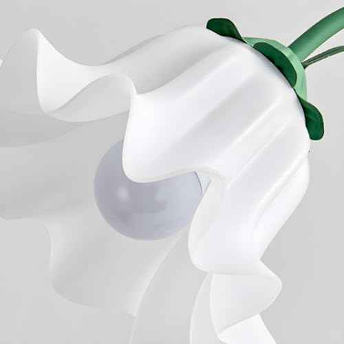 Modern Flower Shape Floor Lamp, Macaron Green 1-Light Iron Standing Light Cute Floral Lamp with Acrylic Shade Arc Tall Lamp for Living Room Corner Bedroom Kids Room