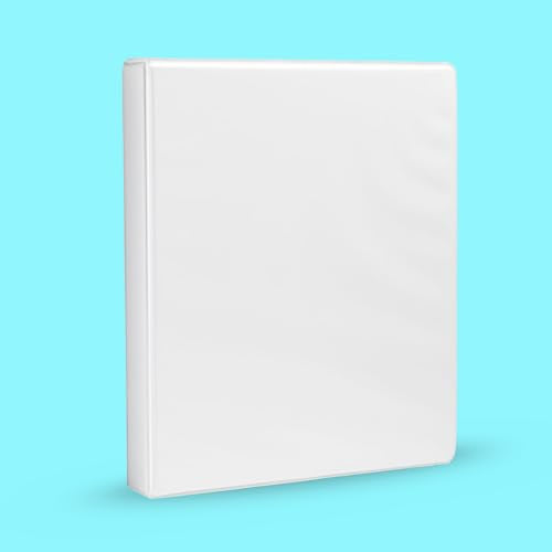 Amazon Basics 3-Ring Binder 1-Inch White with Pockets, Customizable, 1-Pack