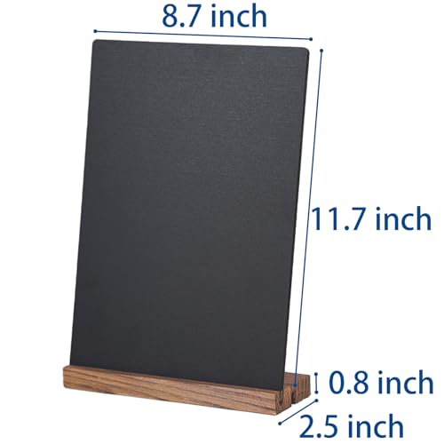 JDEA Double-Sided Wooden Desk Chalkboard Sign 9x11.5 Inches with Base