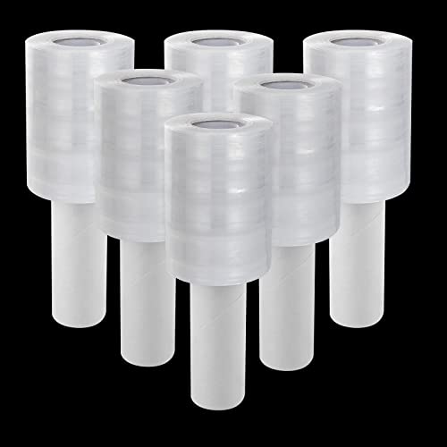 6-Pack 80 Gauge Heavy Duty Stretch Wrap Film for Moving & Storage, 4" x 1000 ft
