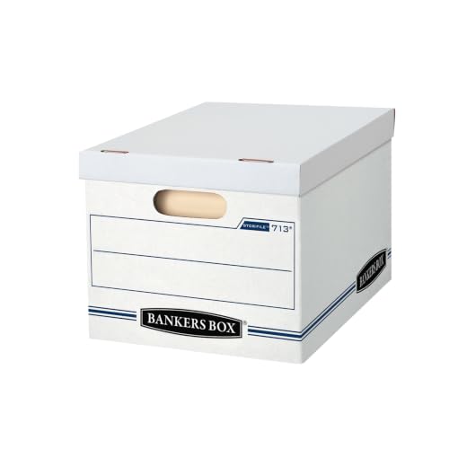 Bankers Box 6-Pack Basic Duty File Storage Boxes with Lids for Letter & Legal Documents