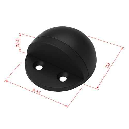 ANGSTROM Half Dome Door Stop ? Heavy Duty Floor Mount Door Stopper, Modern Low-Profile Design for Home & Office, Matte Black (8-Pack)