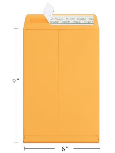 Eupako 6x9 Inches Brown Self-Sealing Catalog Envelopes, Pack of 250