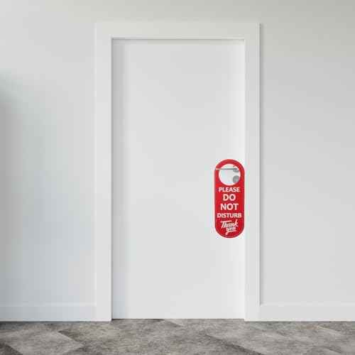 PU Leather Double Sided Please Do Not Disturb Sign, Do Not Disturb Door Hanger Sign, Door Knob Privacy Signs for Office Clinic Dorm Online Class Video and Meeting Session, 1 Pack