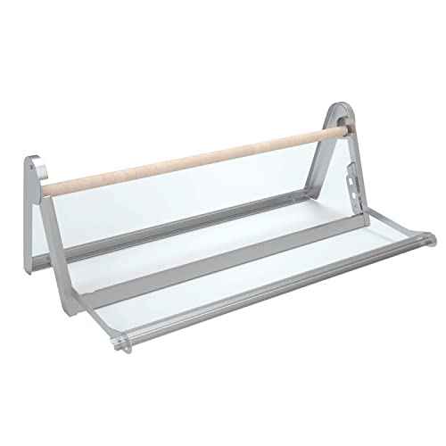 HFS(R) 18" Kraft Paper Roll Holder & Dispenser Carbon Steel Wall Mounted or Table Top with Cutter Bar Ideal for Cafe Artist Studio Office Kitchen