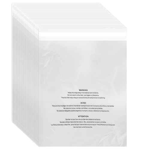 Heavy Duty Poly Bags for Shipping, 12 by 15 Mailer Bags, Suffocation Warning in 3 Languages (One Size, 200, Count)